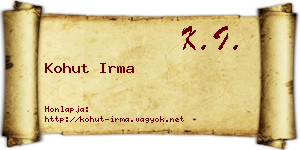 Kohut Irma névjegykártya